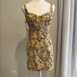 Floral Yellow and Brown top